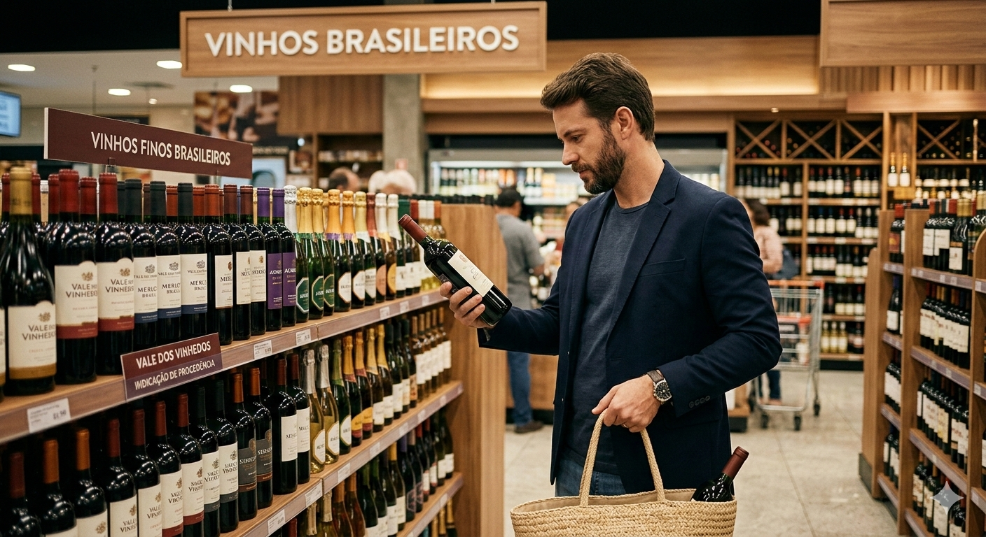 No momento, você está visualizando O Guia Definitivo: Como Escolher um Bom Vinho Brasileiro no Supermercado